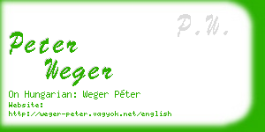peter weger business card